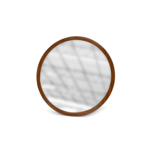 Espejo Redondo con Marco de Madera Estilo Manhattan – Espejo Decorativo de Pared Moderno y Sencillo de Caoba, Mueble Personalizado - Product Image 1