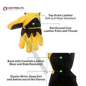 Gants de soudage en cuir de qualité supérieure Offre Spéciale Taille personnalisée Protection des mains et des bras résistante à la chaleur et au feu - Product Image 6