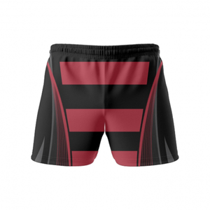 Logo et taille personnalisés, disponible en noir et en rouge, Rugby sublimation, court, respirant et confortable, Design personnalisé - Product Image 1