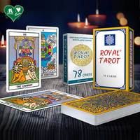 Cartas de Tarot de Gran Tamaño Personalizables con Acabado Liso en Papel Negro Real de Alta Calidad, 78 Cartas con Barniz a Base de Agua