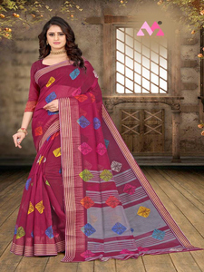 Saree en soie douce Banarasi en coton avec chemisier non cousu Pièce de style Bollywood Nouveau sari de créateur par vêtement ethnique Alphanumero - Product Image 4