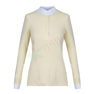 Poliéster de alta calidad Spandex Ecuestre Señoras Camisas de manga larga Ropa de jinete elástica para montar - Product Image 1