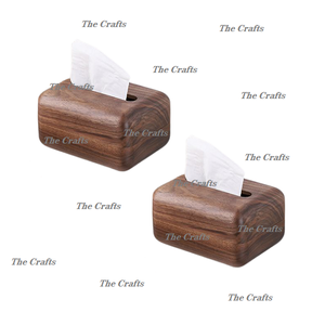 Boîte à serviettes en bois de couleur marron avec porte-papier de soie de forme carrée de la meilleure qualité à un prix acceptable - Product Image 6