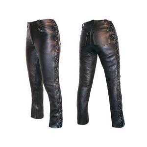 <b>Black</b> <b>Leather</b> Fashion Lace-Up Men Motorbike Motorcycle Pants Sports Biker Racing Motorbike Outdoor Windproof Riding <b>Leather</b> Pant - Product Image 1