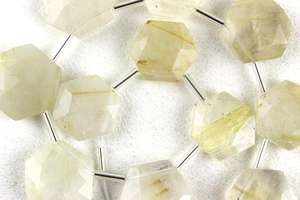 12 piezas de piedras preciosas de rutilo dorado Natural, cuentas hexagonales facetadas Briolette para joyería, pulsera, collar, venta al por mayor - Product Image 4