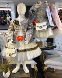 Belles robes d'hiver long manteau d'hiver avec robe à froufrous fantaisie et sac à main fantaisie nouveau design déguisement - Product Image 2