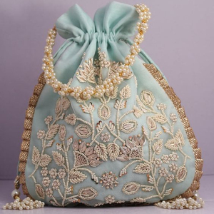 Trendyy-Bolsos de fiesta y WEDDING-POTLI adornado con perlas de cristal, ZARDOZI WORK, 2021 - Product Image 1