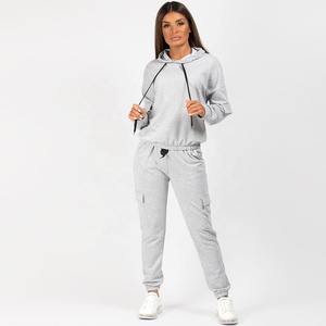Ensemble de survêtements et sweats à capuche 2-en-1 pour femmes PIHA SPORTS, en polaire polyester/coton 300g, léger, pour le sport et les loisirs - Product Image 4