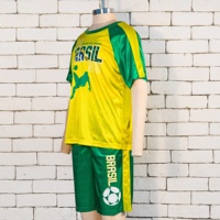 Conjunto Deportivo de 2 Piezas para Niños, Personalizado, para Fútbol, Amarillo y Verde, Manga Corta, Estampado, Ropa Deportiva con Logotipo