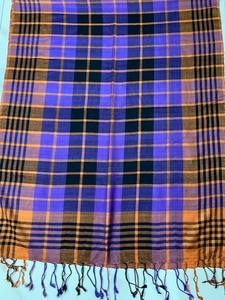 Summer Mini <b>Check</b> Design <b>Scarf</b> 100% Viscose Superfine Material - Product Image 2