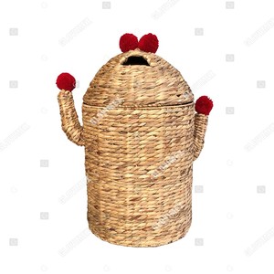 Vietrustic Handmade Durable Woven Natural Color Water Hyacinth Eco-Friendly Multifunction Baby Storage <b>Basket</b> Toy Decoration - Product Image 4
