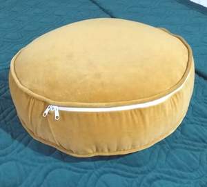 Kushal-cojín redondo de poliéster hecho a mano para sofá, almohada de terciopelo liso de Color sólido, ecológico, novedad, India, 50 Uds. - Product Image 2