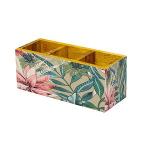 Porte-couverts à trois compartiments au design floral Porte-couverts pour la maison Restaurant Vaisselle Porte-couverts - Product Image 2