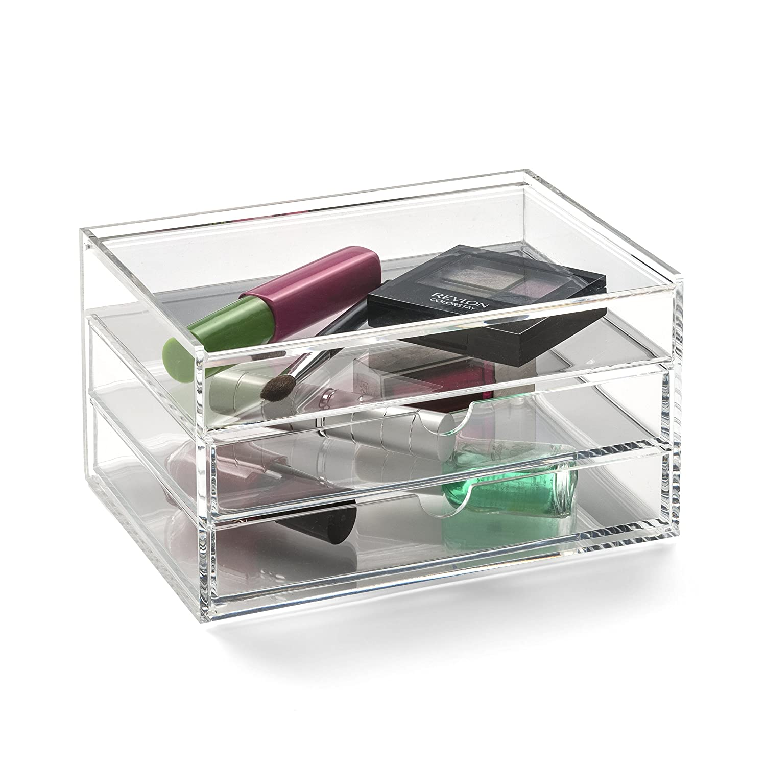 Прозрачный косметический ящик из оргстекла на заказ, акриловый Органайзер для макияжа, ящик