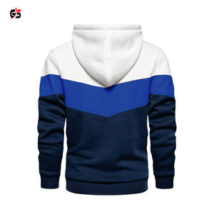 Sweat-shirt à capuche pour hommes, 100% coton, molleton doux, Patchwork multicolore, décontracté, vêtements de rue, mode produit OEM, collection 100% - Product Image 3