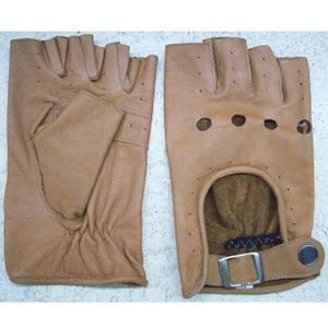 Guantes de Ciclismo de Cuero Vacuno Marrón de Primera Calidad, Ligeros, Resistentes al Viento, Unisex, con Logotipo Personalizado Disponible, Keven Impex, Medios Dedos - Product Image 2