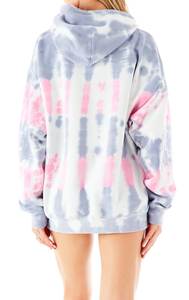 Qualité supérieure Femmes Durable Tie Dye Imprimé À Capuche Poignets Côtelés et Ourlet Cordon Fermeture Femmes Pull À Capuche - Product Image 2