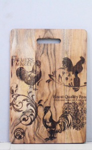 Tabla de cortar de madera de Acacia con forma de círculo natural para cocina, bloques de cortar, losa de cocina, diseño personalizado láser de la India - Product Image 6