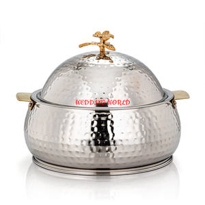 Vaisselle Hotpot fini blanc et cuivre Casserole design faite à la main Nouvelle arrivée Chauffe-plats de luxe - Product Image 5