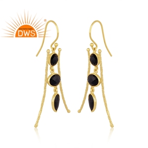 925 Sterling Silver Natural <b>Black</b> Onyx Gemstone <b>Dangle</b> <b>Earring</b> For Women Jewelry For Women Gift For Her - Product Image 2