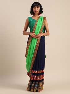 Saree Designer Miroir Travail Fleur Conception Doux Soie Tissu Impression Numérique Marron Couleur Sari avec Blouse Inde Apparelgarment - Product Image 3