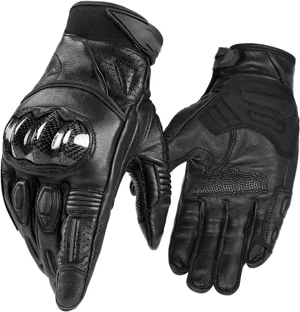 Motorbike Gloves Leather Motorcycle Racing Full Finger Touch Screen Protective Bike Gloves
