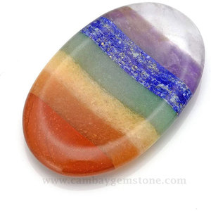Vente en gros de quartz Chakra naturel à 7 cordes CAMBAY GEMSTONE EXPORTS Pierre semi-précieuse pour l'artisanat Pierre du pouce - Product Image 1