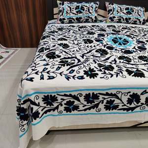 Venta al por Mayor turco estilo indio bohemio tapiz colcha con funda de almohada Suzani bordado colcha Hippie equipado sábana - Product Image 5
