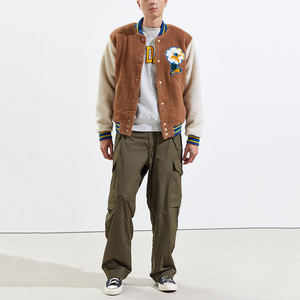 OEM Custom Dark <b>Black</b> Wool Varsity Jackets With High Quality Fleece Custom Wool Jacket - Product Image 2