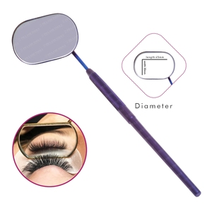 ต่อขนตาสีม่วงCroydex Harrolexกระจกรูปทรงพร้อมที่จับสแตนเลสกระจกแต่งหน้าสำหรับตรวจสอบต่อขนตา - Product Image 1