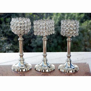 Nouvelle pièce maîtresse de mariage plaqué argent Offre Spéciale cristal bougeoir pilier pour l'éclairage décoration maison et jardin décoré - Product Image 6