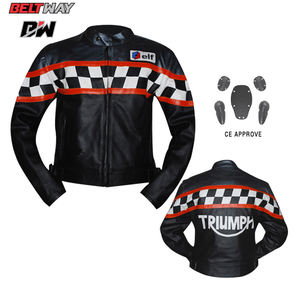 2024 calidad diseños personalizados chaqueta de moto de cuero genuino hombres logotipo bordado impreso carreras chaquetas de motocicleta femenina - Product Image 1