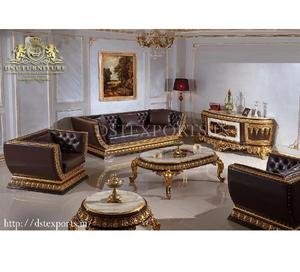 Ensembles de canapé touffu en cuir marron, de Style européen, Set de salon luxueux en cuir désossé, Design - Product Image 1