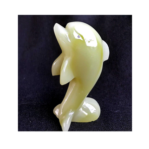 ตุ๊กตาปลาสีเขียวแกะสลักในขนาดที่กำหนดเองขายส่งสำหรับวัสดุหินสไตล์สัตว์ - Product Image 1