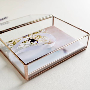 5"x 7" Clear <b>Glass</b> Photo Print <b>Box</b>, Photo Display <b>Box</b>, Display Case, <b>Glass</b> Jewelry <b>Box</b>, - Product Image 1