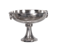 Cuencos de Metal hechos a mano para servir frutas, cuencos de aluminio y plata, diseño de cáliz antiguo, decorativo, de lujo, tazón de vieiras grande para flor de boda