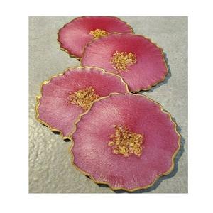 Set of 3 resin work <b>glass</b> <b>coaster</b> set hotel and restaurant table top <b>glass</b> cup <b>coaster</b> set for wholesale supplier - Product Image 5