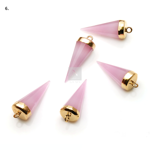 Piedras preciosas naturales Spike Cone 29x10 MM DIY colgantes conectores mujeres solo Bail piedras preciosas conectores encanto joyería collar hacer - Product Image 3