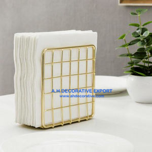 Caja de pañuelos decorativa para mesa, soporte para servilletas con alambre de Metal chapado en oro de alta calidad para Hotel/restaurante/Oficina - Product Image 2