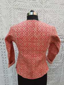 Wholesale High Quality Block Printing Fabric <b>Jackets</b> With Cotton Quilted, Button Down Long <b>Sleeve</b> Winter Warm <b>Women</b> Nehru Coat - Product Image 6