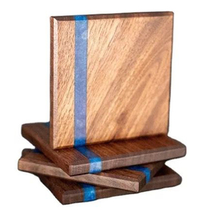 Dessous de verre en résine et bois pour le service du thé Tapis de thé multifonctionnel en résine et bois d'acacia Vaisselle Tapis antidérapants Napperons - Product Image 4