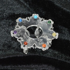 Customized <b>Plastic</b> Chakra Ball Stand Colored Stones Decoration Display Rack Horizontal Desktop Use <b>Polished</b> Modern Style - Product Image 1