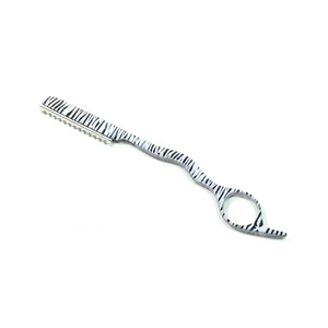 Rasoir de sécurité Zebra Hairdressing à lame unique en acier inoxydable, manche en bois et plastique, finition colorée non jetable pour le visage - Product Image 1