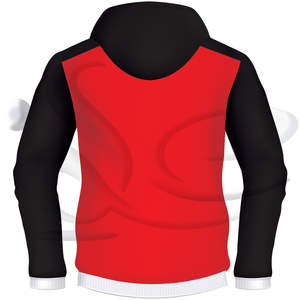 Sanzaf Enterprises Veste polaire pour hommes de haute qualité Tissu tissé à col à capuche rouge et noir avec motif de broderie Unisexe - Product Image 2