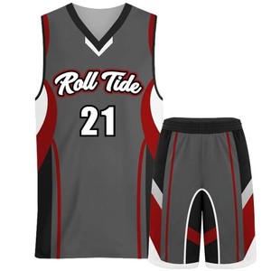 Ensembles d'uniformes de basketball Uniforam respirants 100% polyester antibactériens imprimés par sublimation unisexe adulte 240g Kaleemindustry - Product Image 1