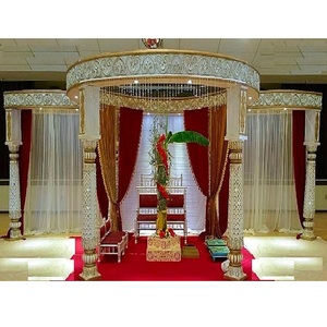 Mandap de Boda Maharani de FRP con Diseño de Cristal, Decoración de Fibra de Cristal de Ensueño, Mandap de Boda Moderno de Fibra de Cristal Blanca, Altar en Oferta en Emiratos Árabes Unidos - Product Image 1