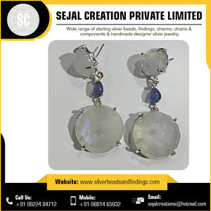 ต่างหูแบบห่วงเงินแท้สไตล์คลาสสิกทำด้วยมือ925อัญมณีโกเมนสำหรับงานแต่งงานของขวัญ - Product Image 6