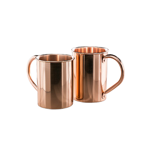 Taza para beber agua de forma redonda de calidad superior, Juego de 2 tazas de mula de Moscú martilladas de cobre para uso en la cocina del hogar - Product Image 6