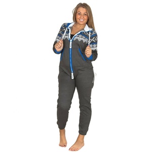 Combinaison à bretelles spaghetti à capuche style aztèque pour femme, pyjama, combinaison de sport, combinaison de jeu, polyester/coton polaire, hiver, Noël - Product Image 1
