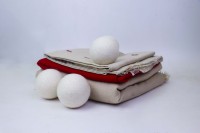 Boules de feutre en laine mérinos faites à la main, écologiques, marque SAMYAK, absorbantes et faciles à utiliser pour le nettoyage du linge en machine, blanc uni